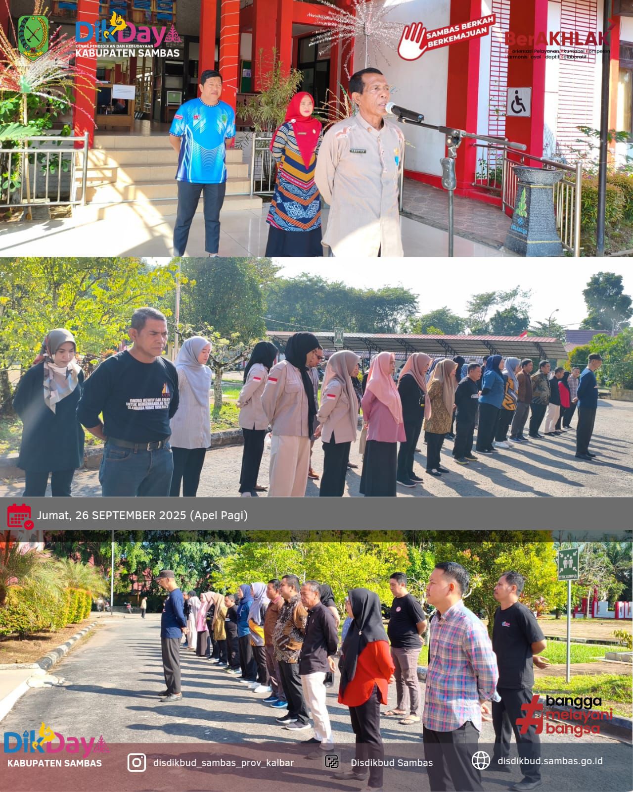 Apel Pagi Jumat, 26 September 2025, Dipimpin Kepala Dinas Pendidikan dan Kebudayaan Kabupaten Sambas
